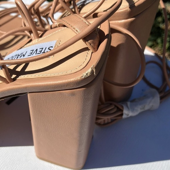 Steve Madden Nude Manzie Platform Ankle Tie Sandal Size 10 NWOT - Picture 8 of 10